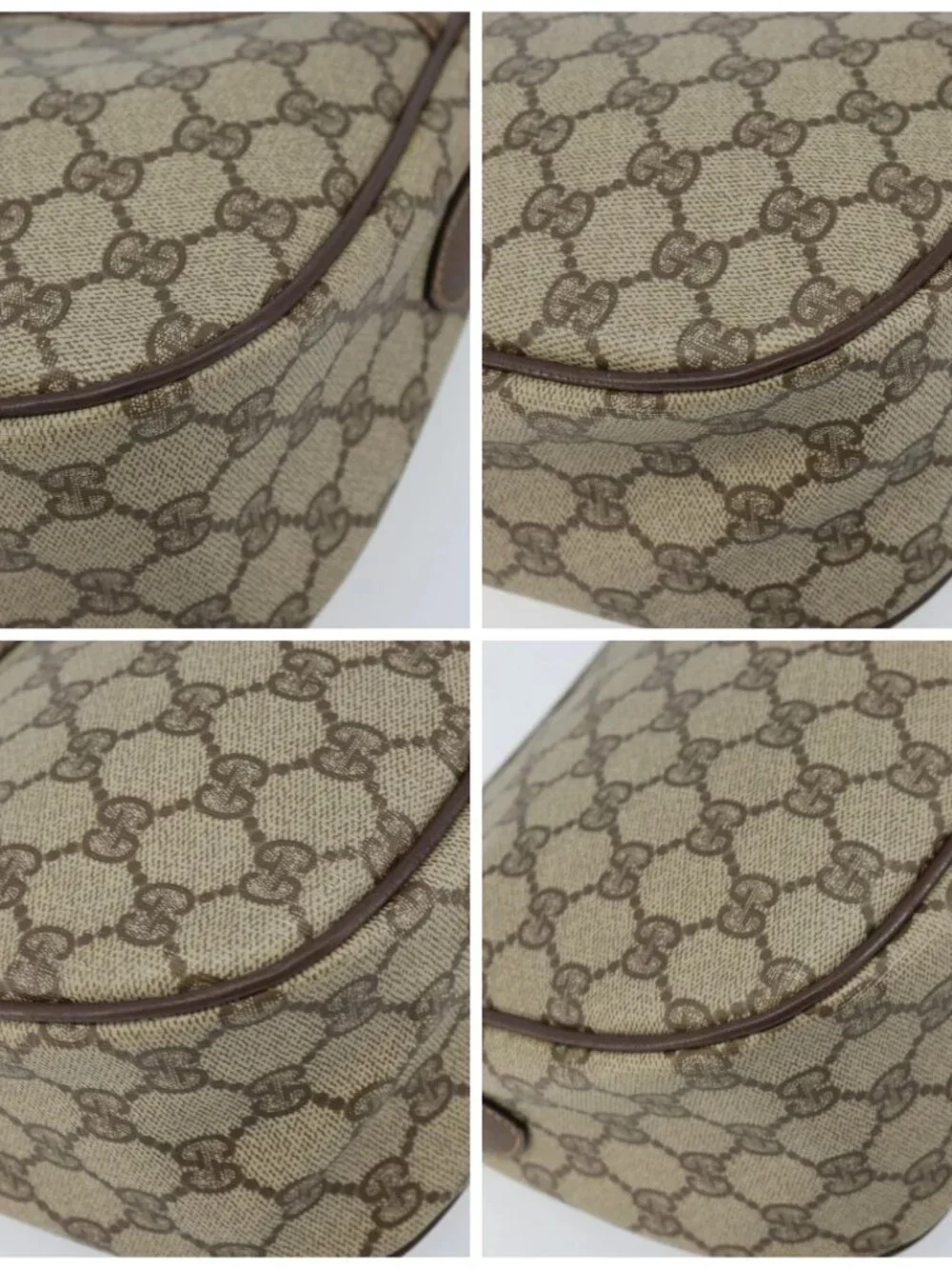 GUCCI GG Supreme Web Sherry Line Bag PVC Beige Gold 89 02 077 Auth 133234 - Picture 14 of 16